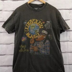 Abercrombie and Fitch Distressed Faded T-Shirt Snoop Dogg Men's Short Sleeve L